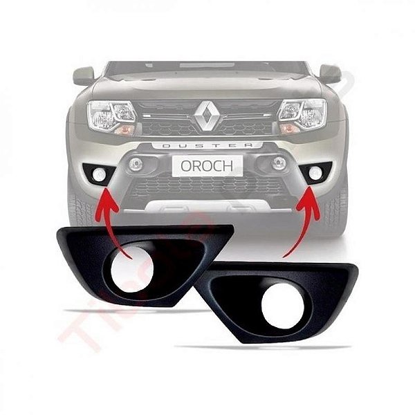 Grade do para choque duster oroch renault de 2016 a 2020 lado esquerdo preto com furo