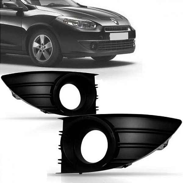 Grade do para choque fluence renault de 2010 a 2013 dianteira lado esquerdo com aro preto