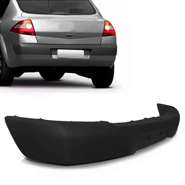 Moldura inferior para para choque megane renault de 2006 a 2013 traseira preta texturizada