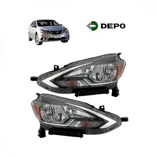 Farol sentra nissan de 2017 a 2020 lado esquerdo manual sem LED