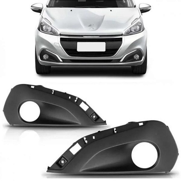 Grade do para choque 208 peugeot de 2017 a 2020 dianteira lado direito com furo sem friso