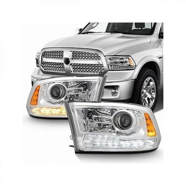 Farol 2500 laramie ram de 2016 a 2017 lado esquerdo cromado elétrico com LED