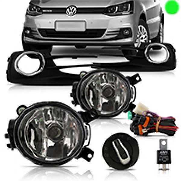 Kit de farol com grade e friso fox volkswagen de 2015 a 2022 cromado