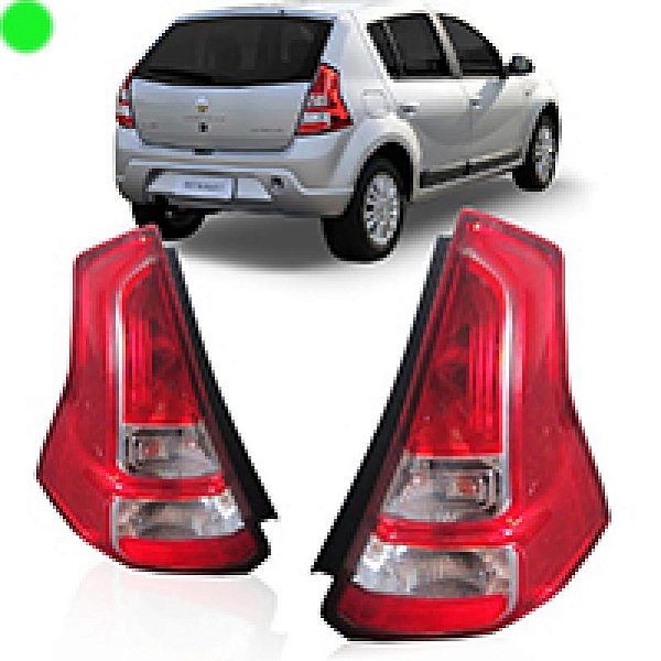 Lanterna sandero renault de 2012 a 2014 lado direito traseira bicolor com friso cromado