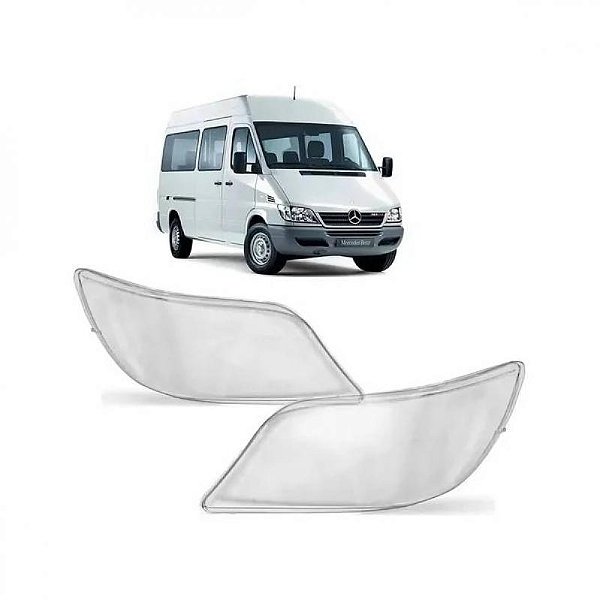 Lente de farol sprinter mercedes benz de 2003 a 2011 lado esquerdo com auxiliar