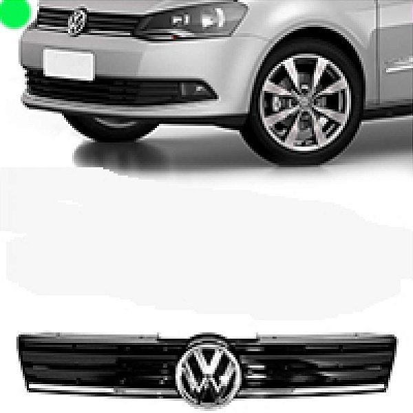 Grade do radiador gol voyage volkswagen de 2016 a 2018 com friso cromado sem emblema geração sete