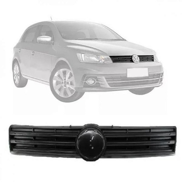 Grade do radiador gol voyage volkswagen de 2016 a 2018 com friso preto sem emblema geração sete
