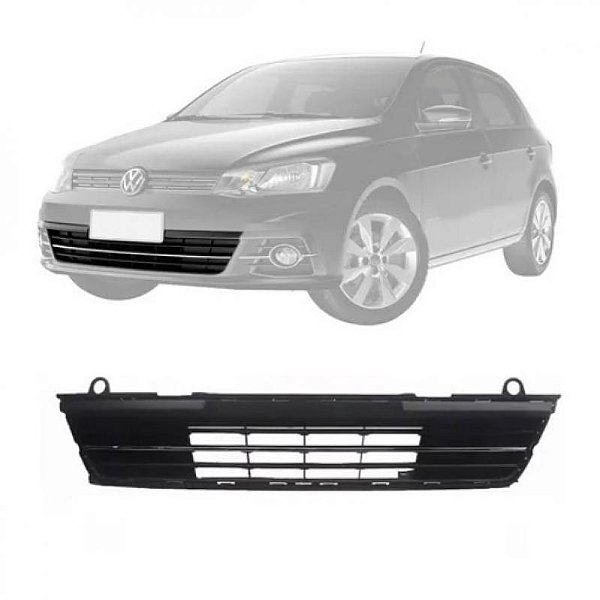 Grade do para choque gol voyage volkswagen de 2016 a 2018 dianteira central com friso cromado geração sete