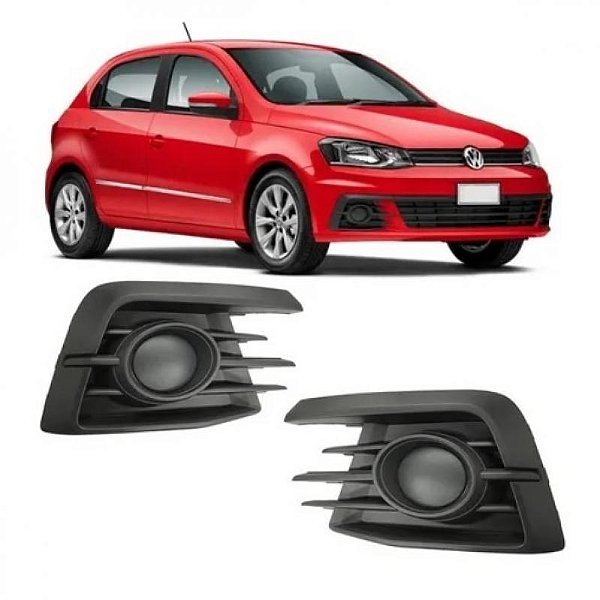 Grade do para choque gol volkswagen de 2016 a 2018 dianteira lado esquerdo com aro preto sem furo geração sete