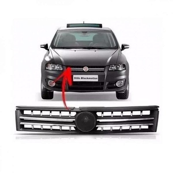 Grade do radiador stilo fiat de 2008 a 2011 com friso cromado