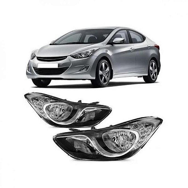 Farol elantra hyundai de 2011 a 2013 lado esquerdo manual e elétrico com motor