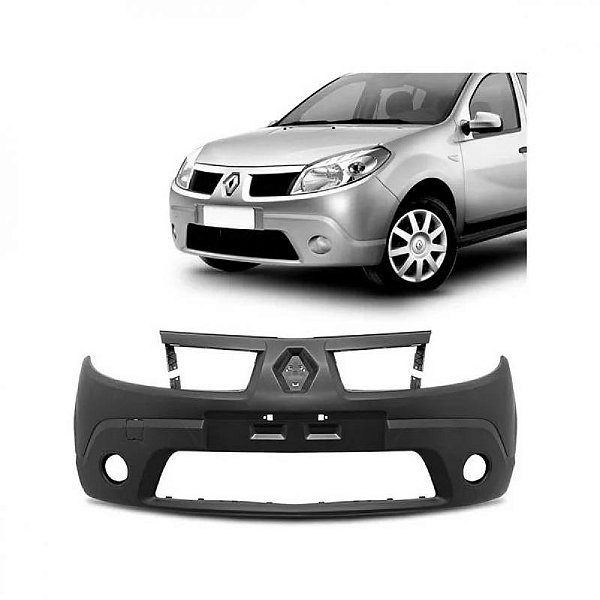 Para choque sandero renault de 2008 a 2011 dianteiro preto com furo liso e texturizado