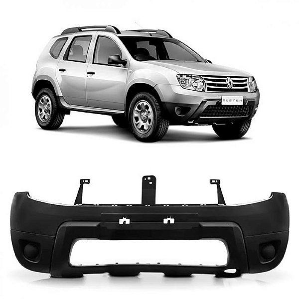 Para choque duster renault de 2010 a 2015 dianteiro preto sem furo liso e texturizado