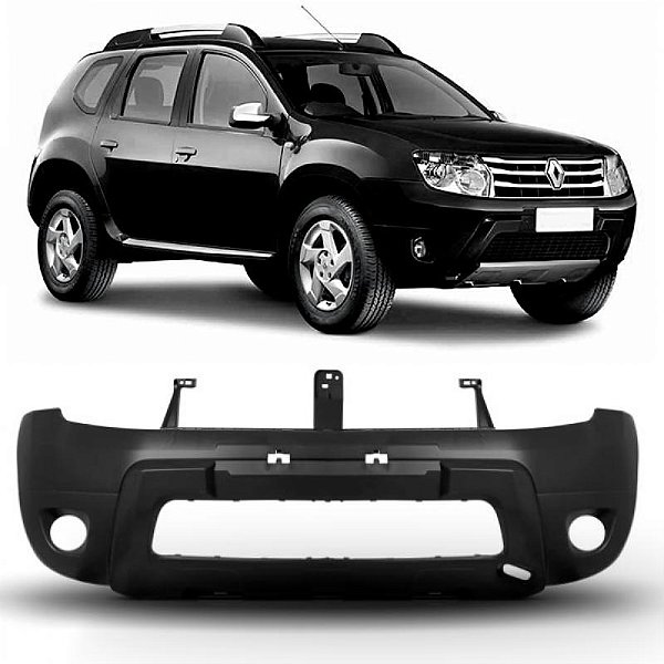 Para choque duster renault de 2010 a 2015 dianteiro preto com furo liso e texturizado