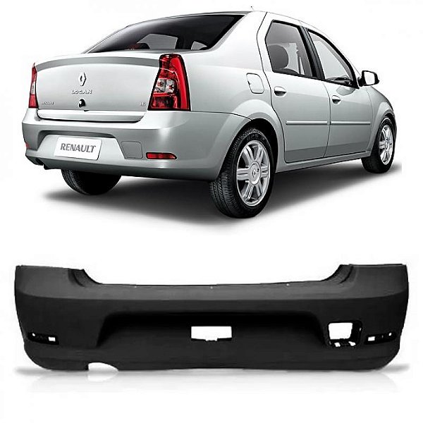 Para choque logan renault de 2011 a 2013 traseiro preto