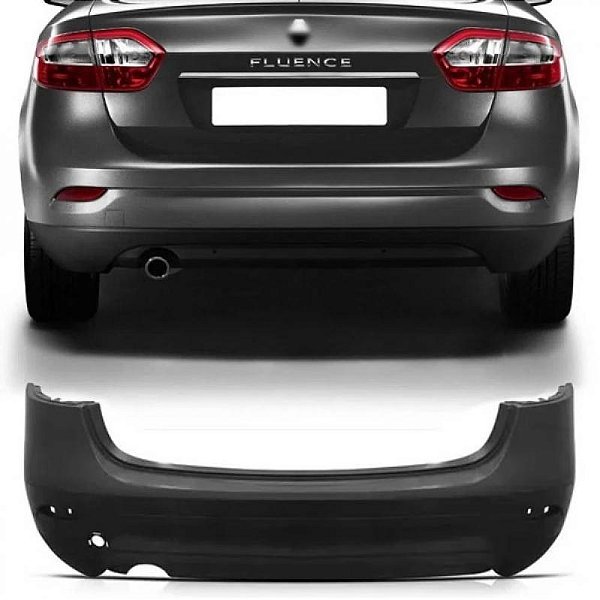 Para choque fluence renault de 2010 a 2018 traseiro preto