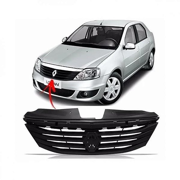 Grade do radiador logan renault de 2011 a 2013 preto sedã