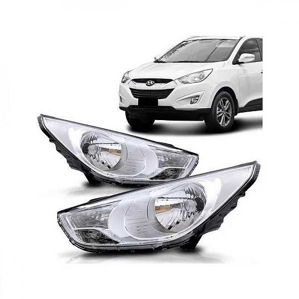 Farol ix35 hyundai de 2010 a 2015 lado esquerdo manual