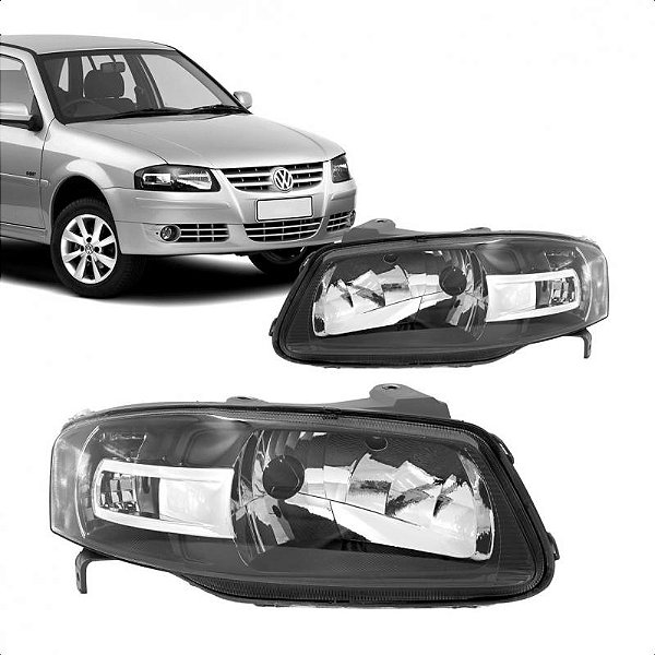 Farol gol volkswagen de 2006 a 2008 lado direito fumê com friso cromado geração 4