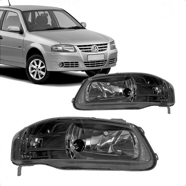 Farol gol volkswagen de 2006 a 2008 lado direito cinza escuro geração 4