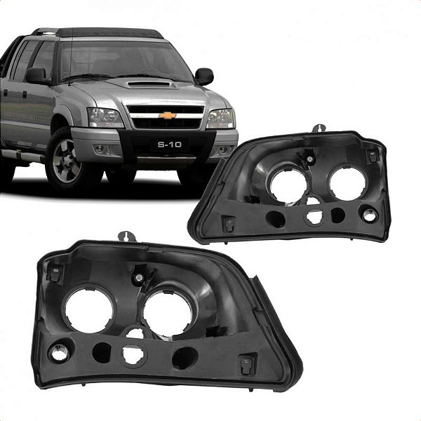 Carcaça de farol s10 chevrolet de 2001 a 2011 lado esquerdo pit bull