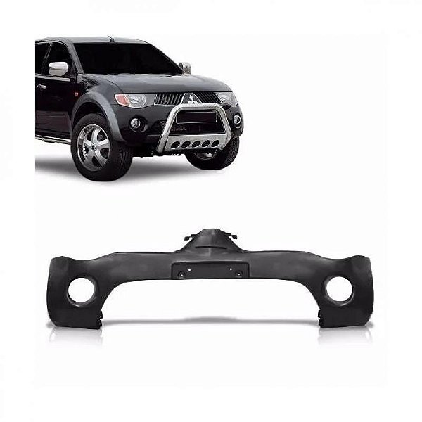 Para choque triton mitsubishi de 2007 a 2010 dianteiro preto sem furo para moldura inferior para choque