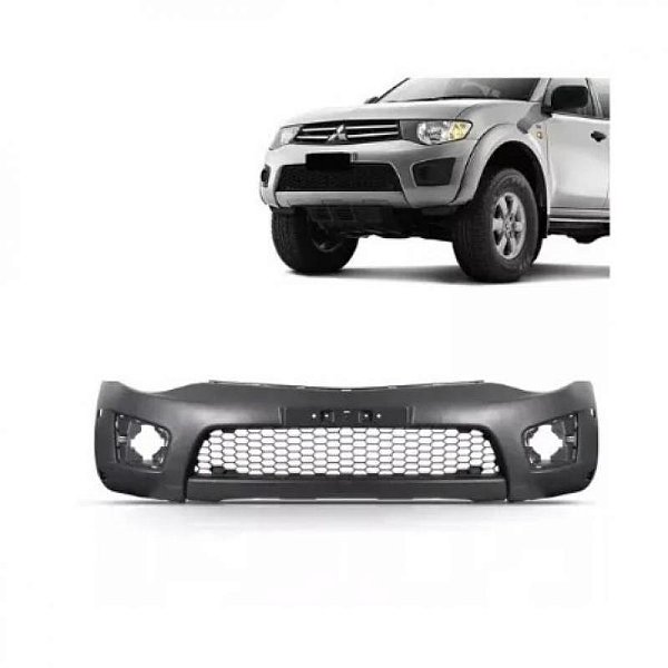 Para choque triton mitsubishi de 2011 a 2012 dianteiro preto sem furo com moldura inferior para choque com grade com furo para sensor texturizado