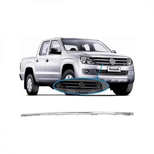 Moldura inferior para choque da grade do radiador amarok volkswagen de 2010 a 2016 lado esquerdo posição inferior cromada
