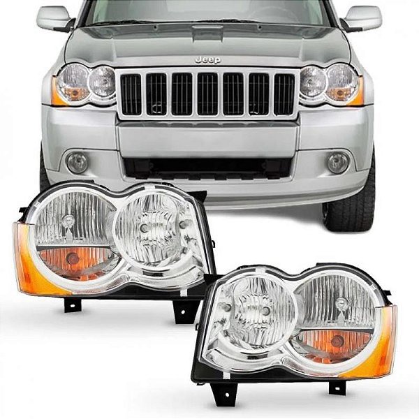 Farol grand cherokee jeep de 2008 a 2010 lado esquerdo manual