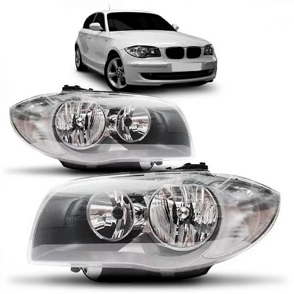 Farol 118i bmw de 2006 a 2011 lado esquerdo máscara cinza