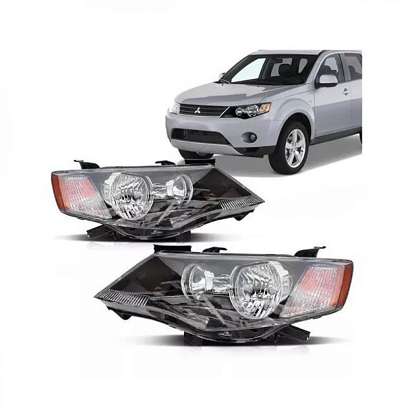 Farol outlander mitsubishi de 2008 a 2009 lado esquerdo elétrico