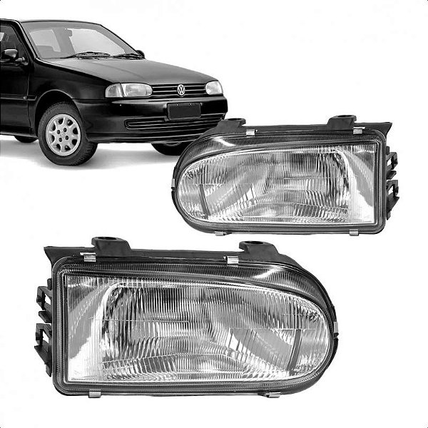 Farol gol volkswagen de 1995 a 1999 lado esquerdo cromado modelo cibie