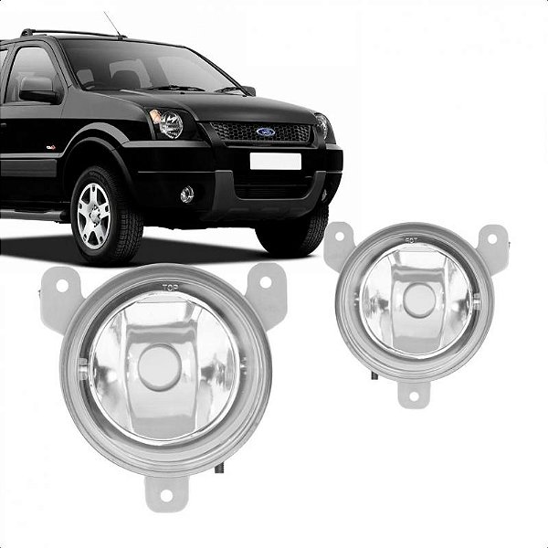 Farol auxiliar ecosport ford de 2003 a 2007 e ranger ford de 2004 a 2012 lado direito e lado esquerdo carcaça cinza