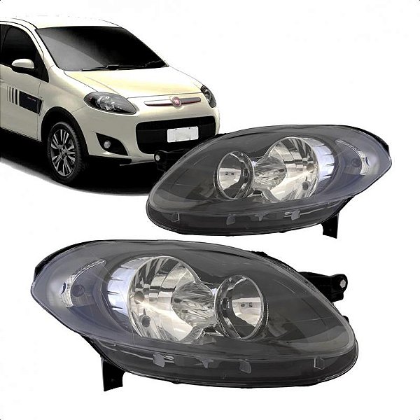 Farol palio fiat de 2012 a 2017 lado direito preto