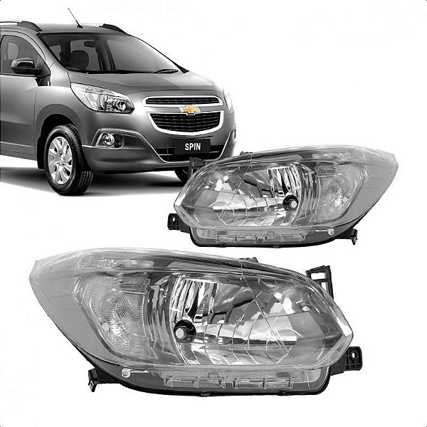 Farol spin chevrolet de 2012 a 2018 lado esquerdo cromomix manual