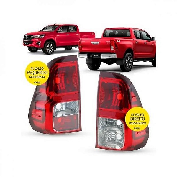 Lanterna hilux toyota de 2016 a 2024 traseira lado direito picape modelo cibie valeo sem soquete