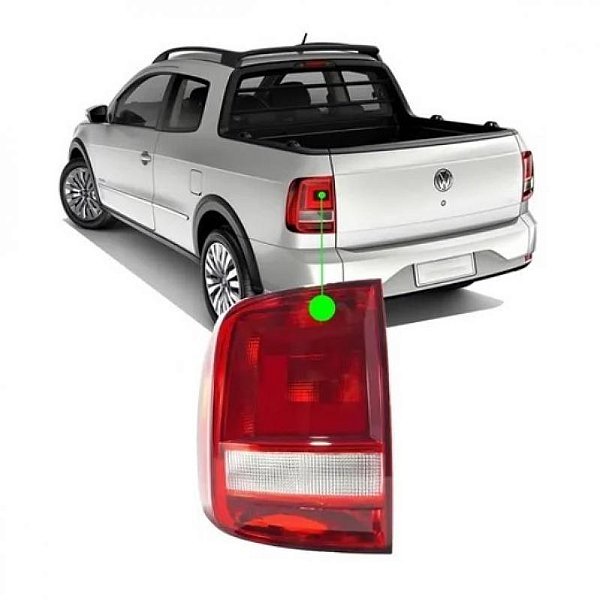 Lanterna saveiro volkswagen de 2017 a 2023 traseira lado direito cristal sétima e oitava gerações