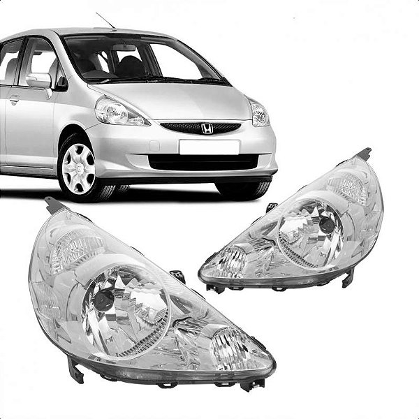 Farol fit honda de 2003 a 2008 lado direito cromado