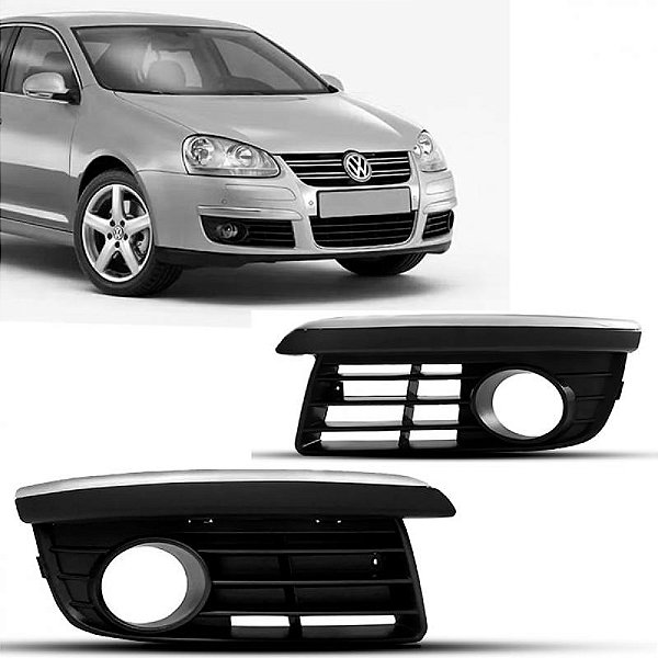 Grade do para choque jetta volkswagen de 2006 a 2010 dianteiro lado esquerdo com friso cromado