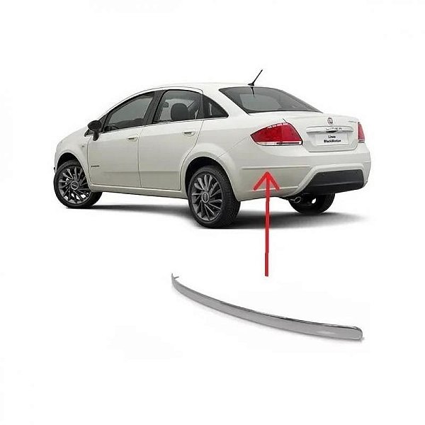 Friso de para choque linea fiat de 2008 a 2016 traseiro lado esquerdo cromado