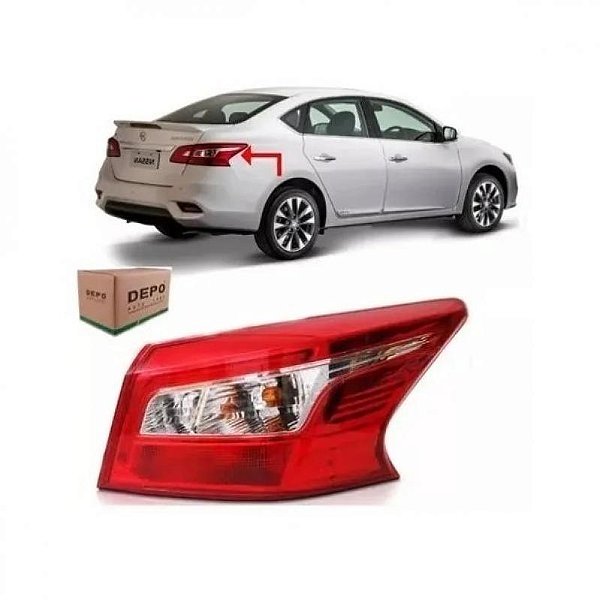 Lanterna sentra nissan de 2017 a 2020 traseira lado direito de canto LED
