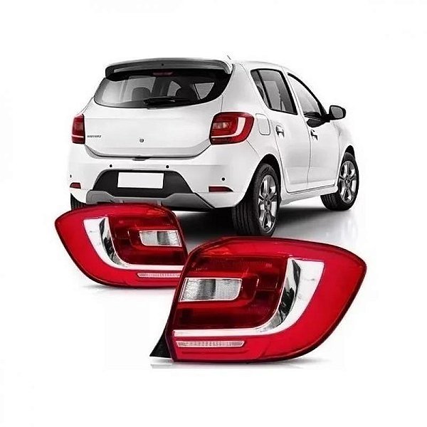 Lanterna sandero renault de 2014 a 2019 traseira lado esquerdo bicolor