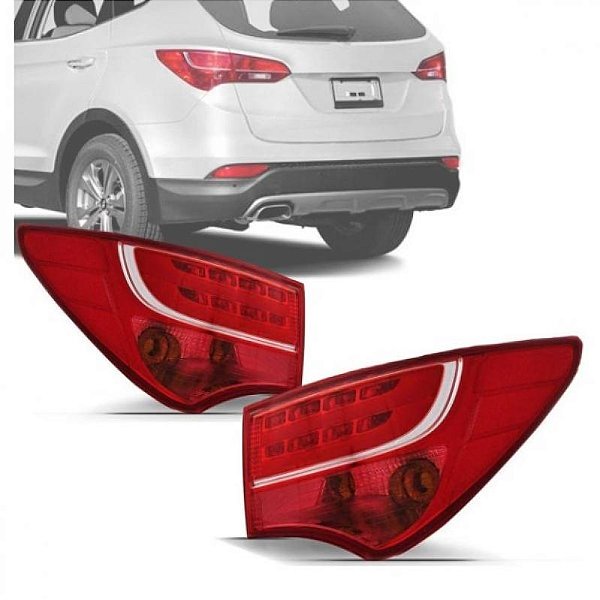 Lanterna santa fe hyundai de 2014 a 2016 traseira de canto lado direito com LED