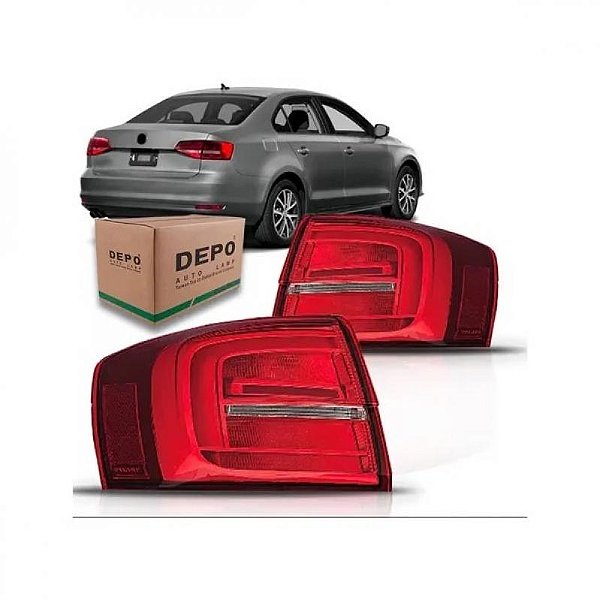 Lanterna jetta volkswagen de 2016 a 2018 traseira de canto lado direito vermelha e cristal com LED