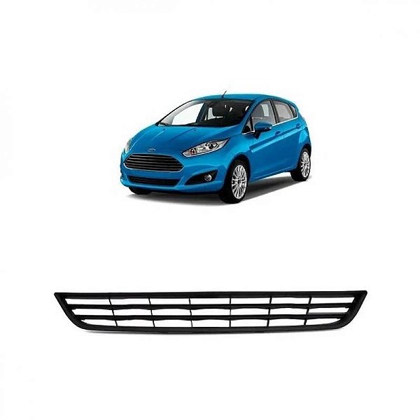 Grade para para choque new fiesta ford de 2013 a 2017 dianteira central preta hatchback