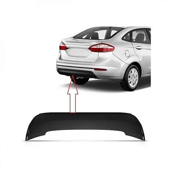 Moldura inferior para para choque new fiesta ford de 2013 a 2017 traseira preta sedã