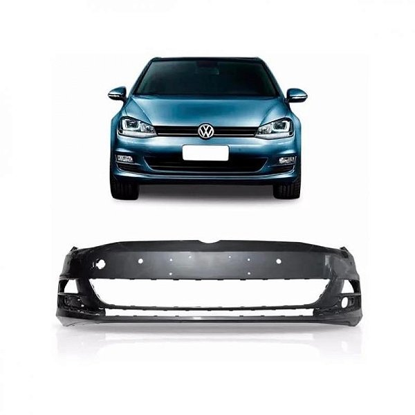 Para choque golf volkswagen de 2014 a 2017 dianteiro preto sem furo para sensor com furo para esguicho