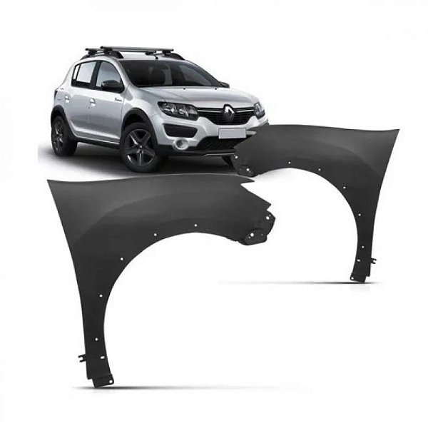 Para lama sandero stepway renault de 2014 a 2019 lado direito com furo para moldura inferior para choque