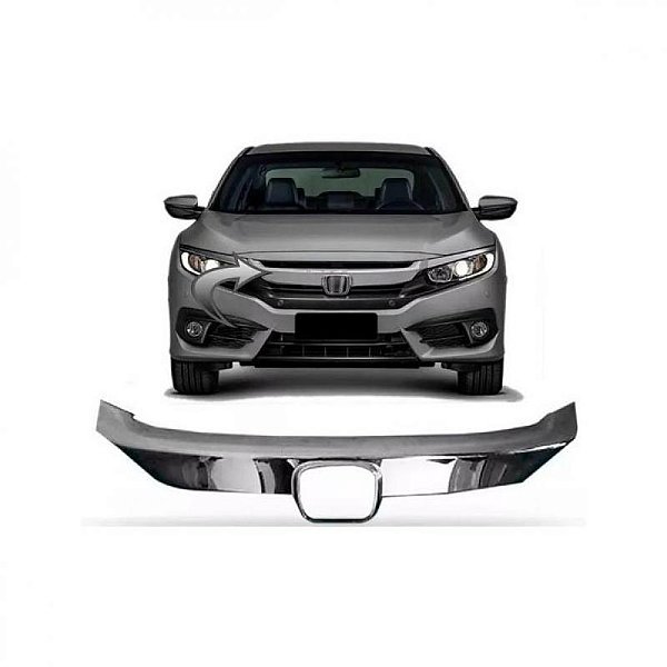 Moldura inferior do para choque para grade do radiador civic honda de 2017 a 2021 cromada