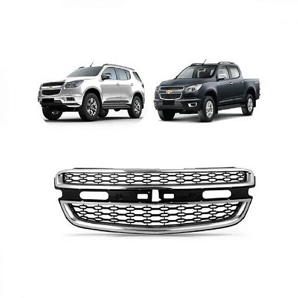 Grade do radiador s10 chevrolet de 2012 a 2016 com moldura cromada